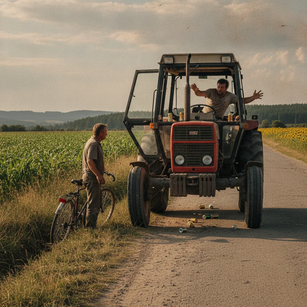 Accident în Dârvari: tractorist cu 1,02 mg/l alcool a lovit un biciclist