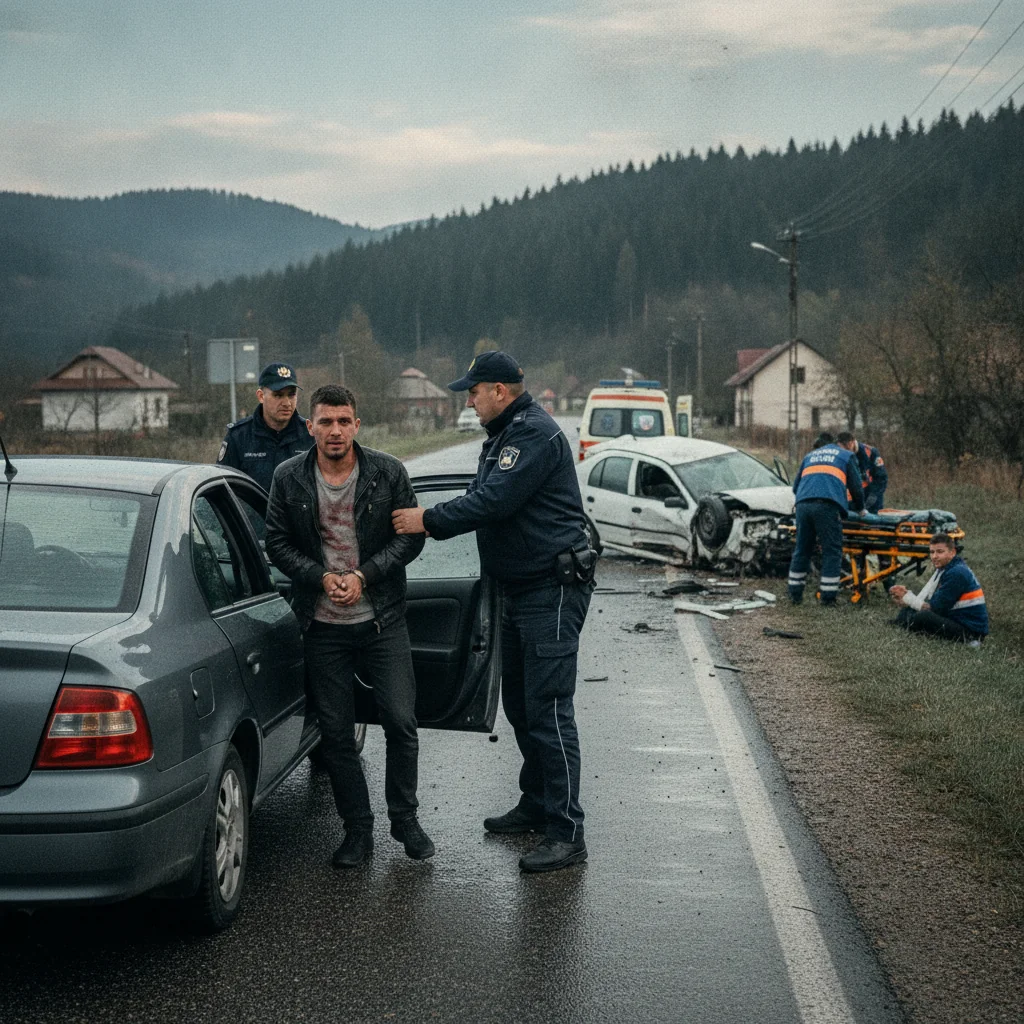 Accident pe DN 67D, lângă Târgu Jiu: doi răniți și dosar penal