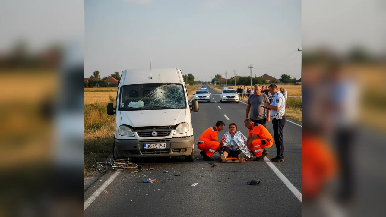 Accident rutier la Maglavit, aproape de Craiova, pe DN 56A: șofer bulgar cercetat după ce a lovit o femeie