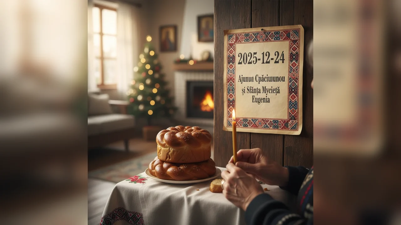 Calendar ortodox – 2025-12-24: Ajunul Crăciunului și Sfânta Muceniță Eugenia