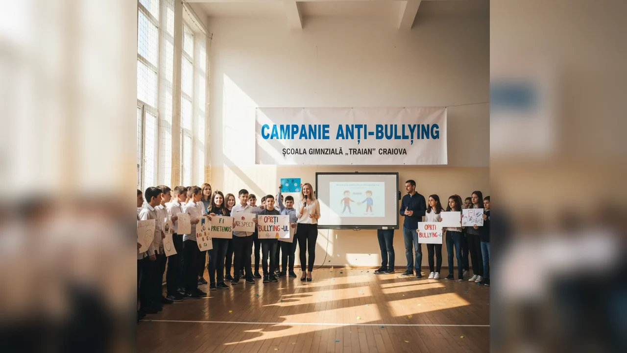 Campanie anti-bullying la Școala Gimnazială „Traian” din Craiova, cu activități educative pentru elevi