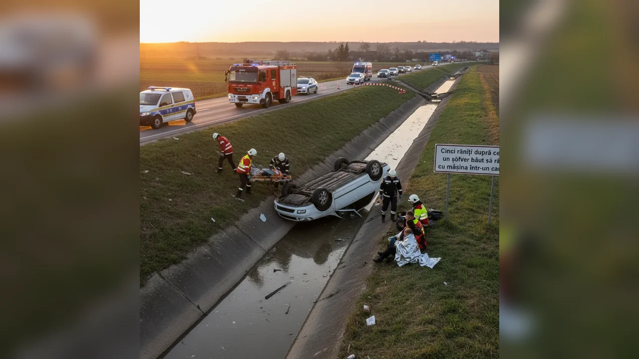 Cinci persoane rănite, între care un copil, într-un accident pe DN 59B raportat la Craiova