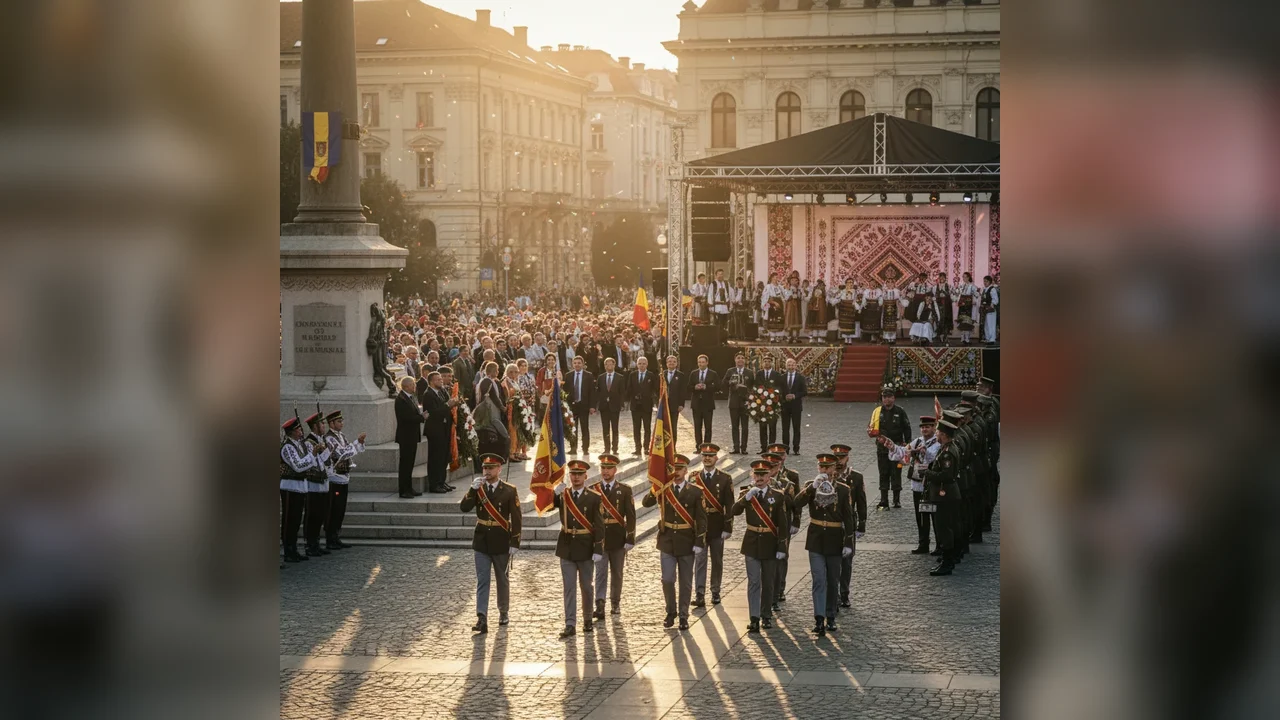 Craiova marchează Ziua Națională cu ceremonii militare, depuneri de coroane și spectacol folcloric deosebit
