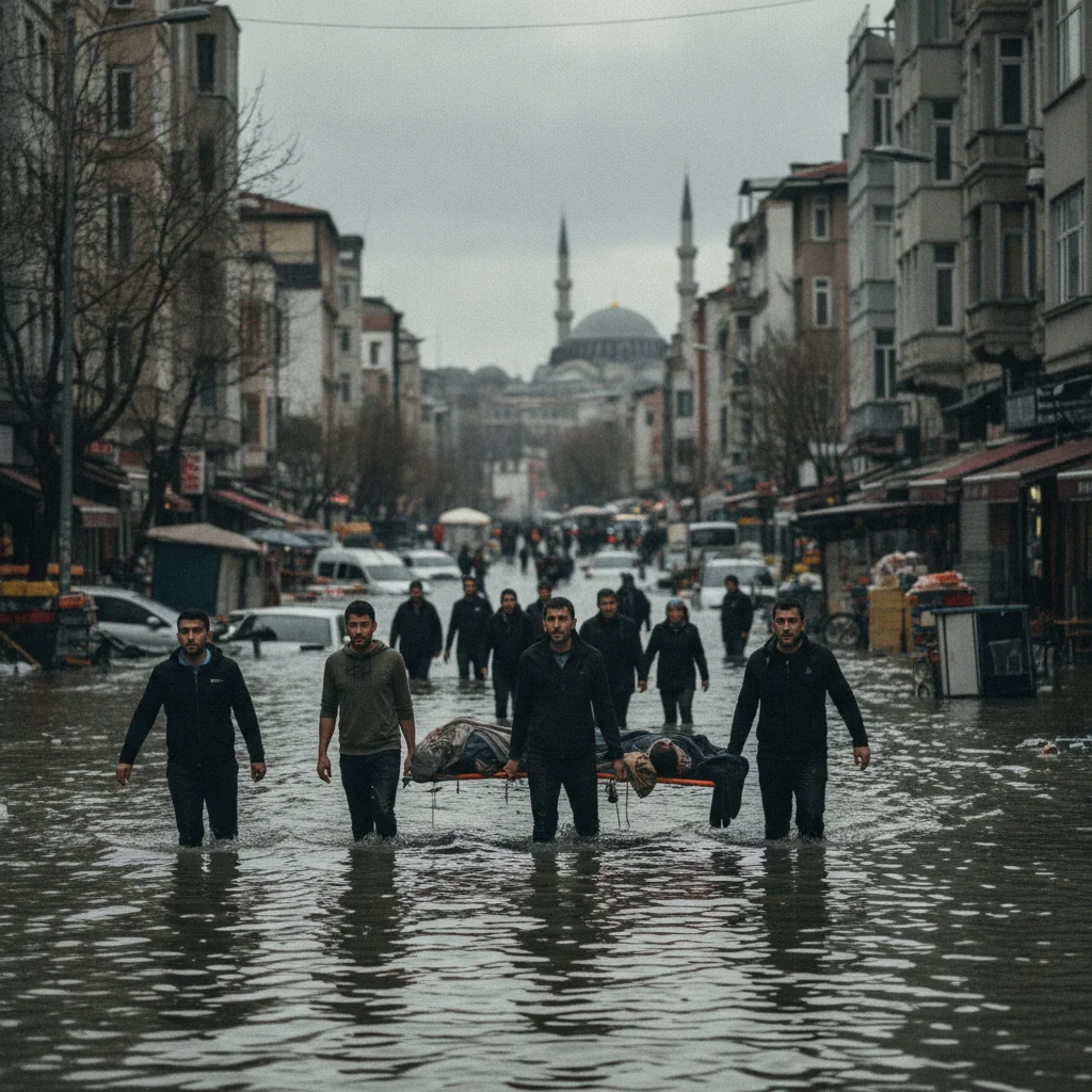 Inundații masive la Istanbul după ploile torențiale: doi oameni au murit