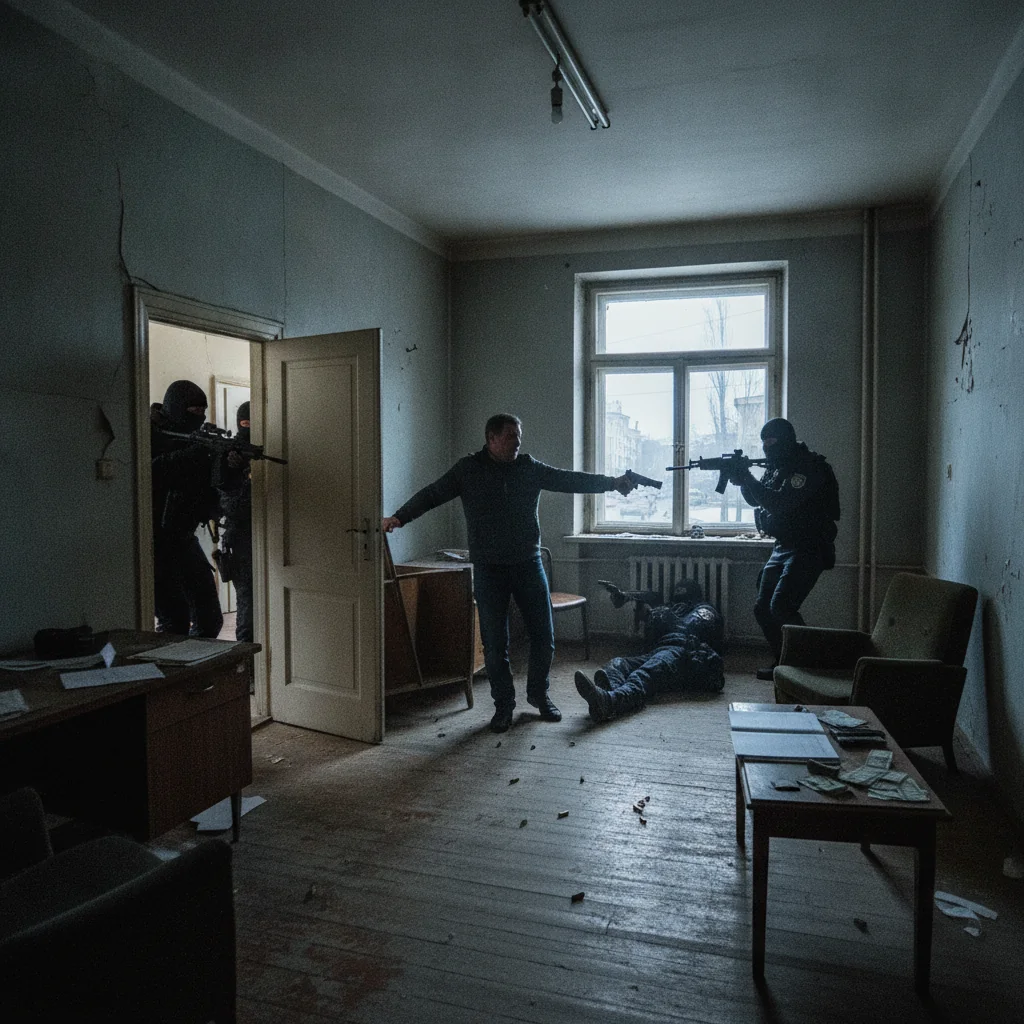 Percheziții în Slatina: armă predată într-un dosar cu doi bărbați
