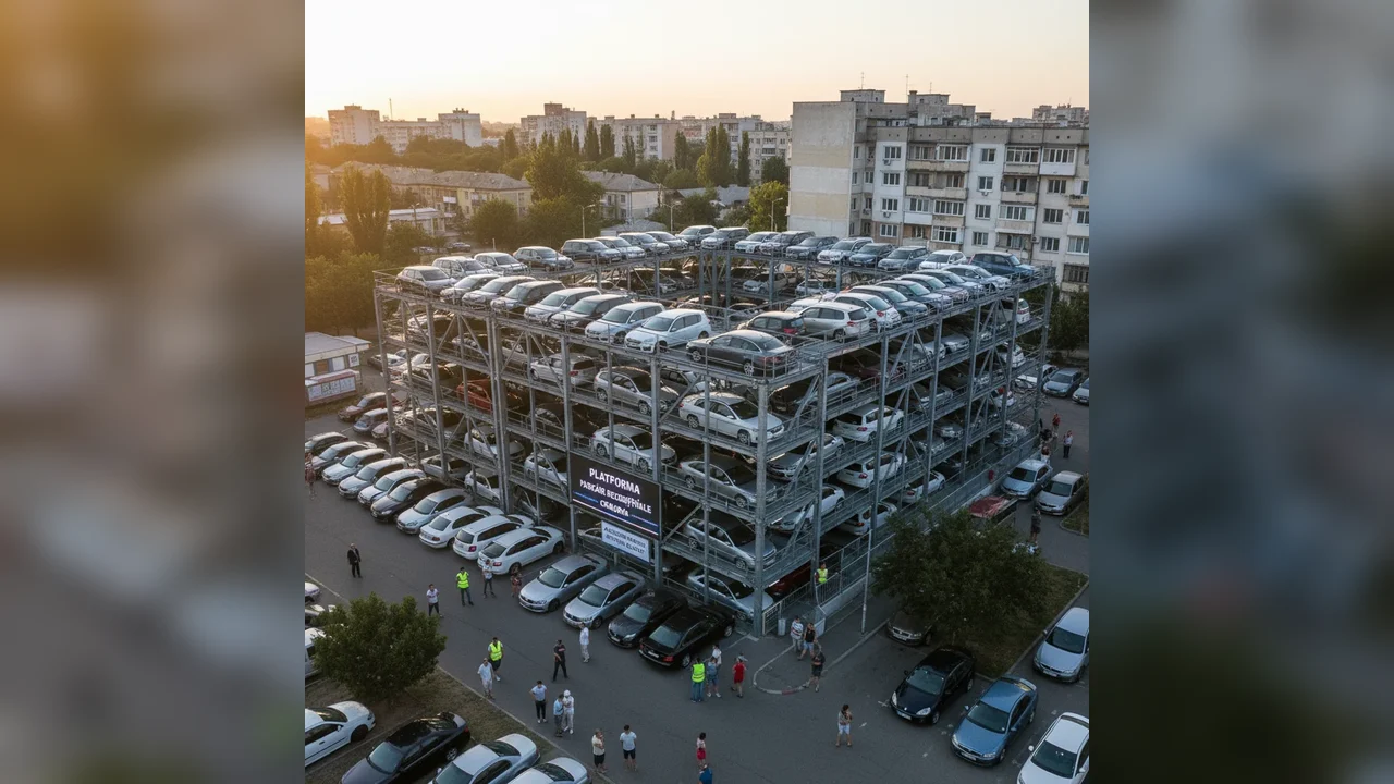 Platforma de parcări rezidențiale din Craiova, inaccesibilă în prima zi din cauza traficului intens – anunț Primăria Craiova