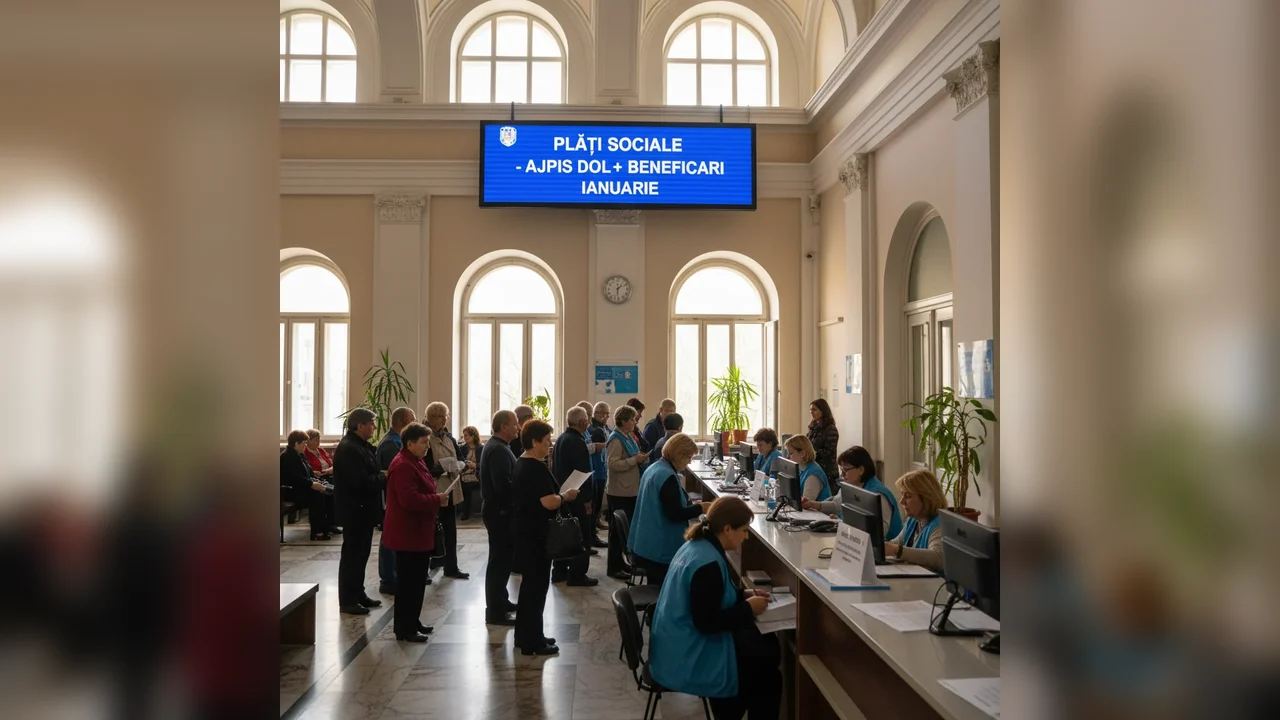 Plăți sociale de peste 48,5 milioane lei pentru beneficiari din Craiova și județul Dolj, anunțate pentru ianuarie
