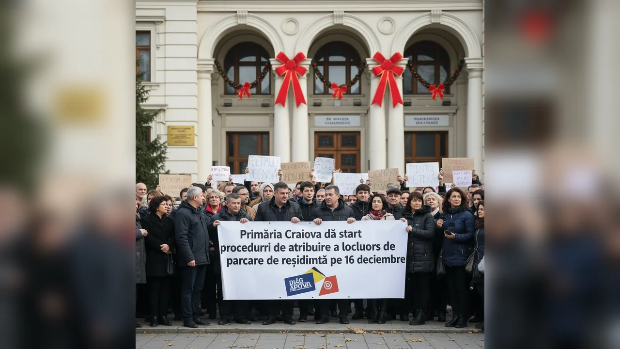 Primăria Craiova începe atribuirea locurilor de parcare de reședință începând cu 16 decembrie