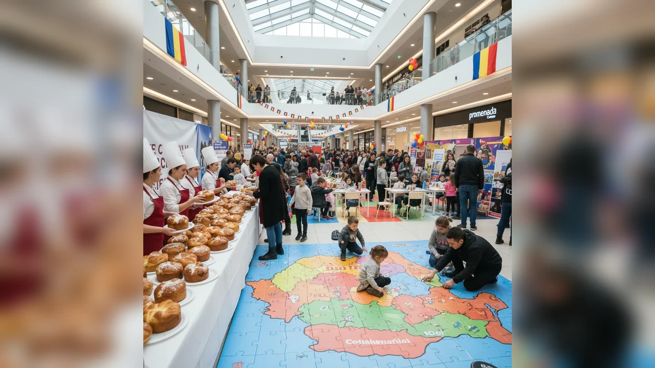 Puzzle gigant al României, cozonaci gratis și distracție pentru întreaga familie!