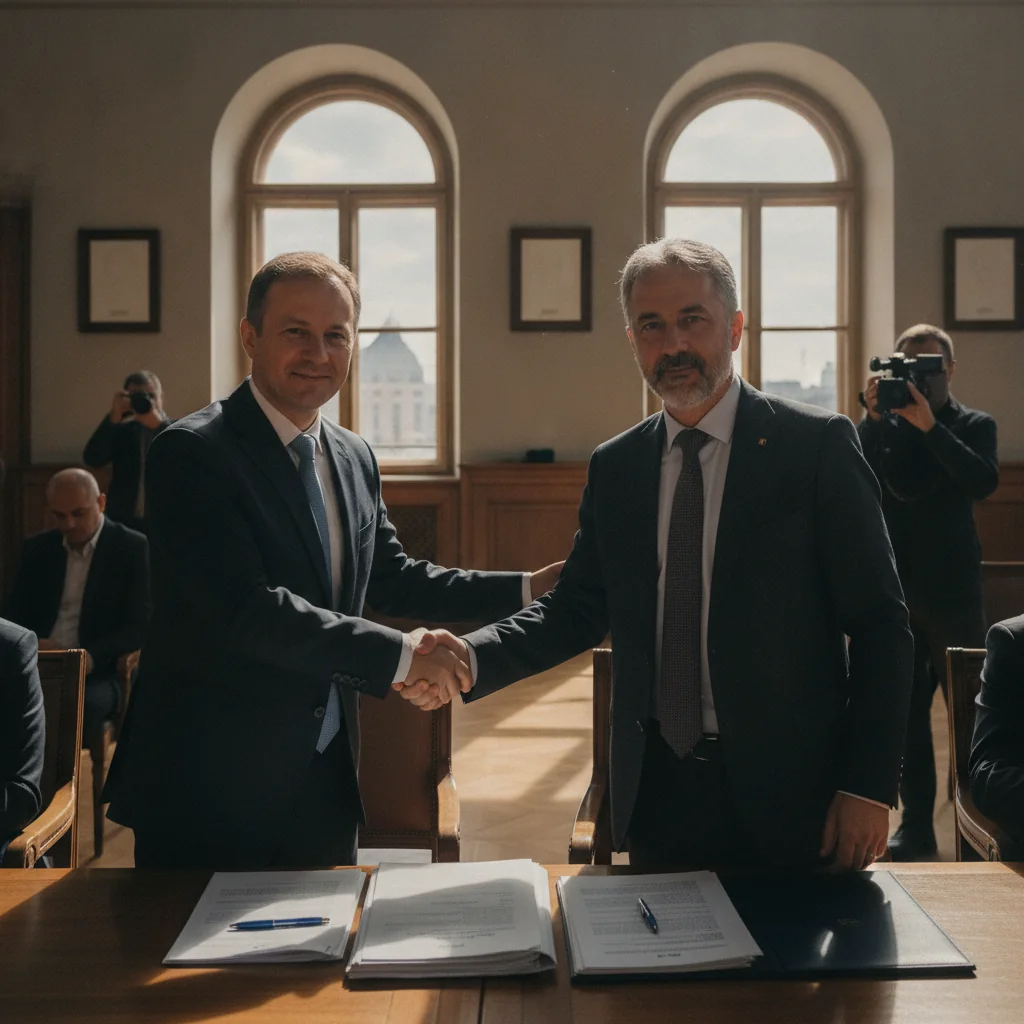 România: Ilie Bolojan și Luca Niculescu semnează acordul pe deficit