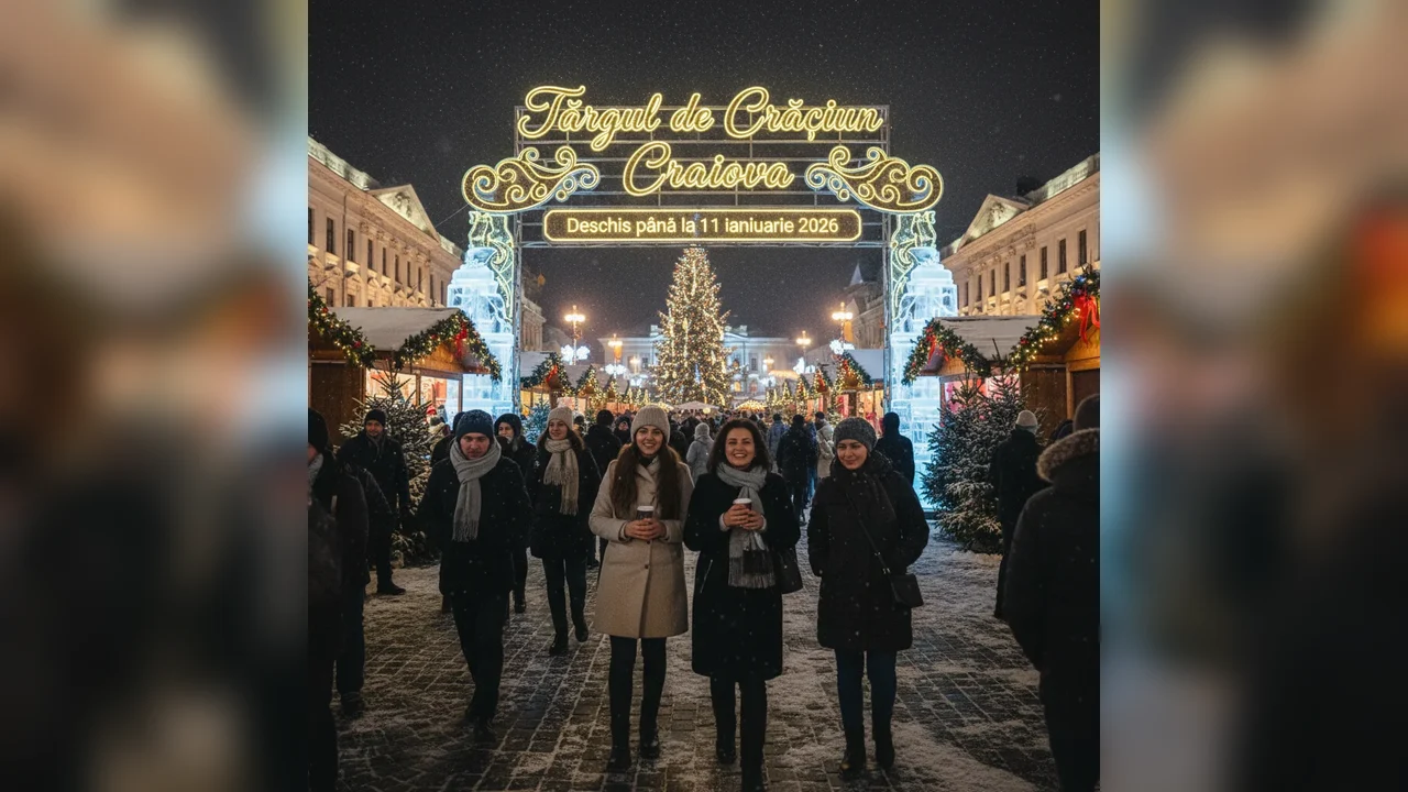 Târgul de Crăciun din Craiova rămâne deschis până la 11 ianuarie 2026, la cererea vizitatorilor