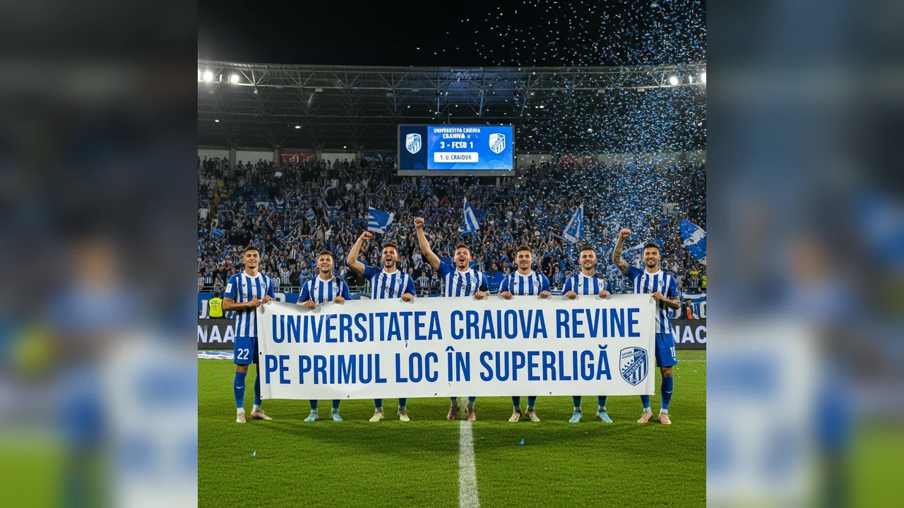 Universitatea Craiova urcă pe primul loc în Superligă după etapa a 22-a