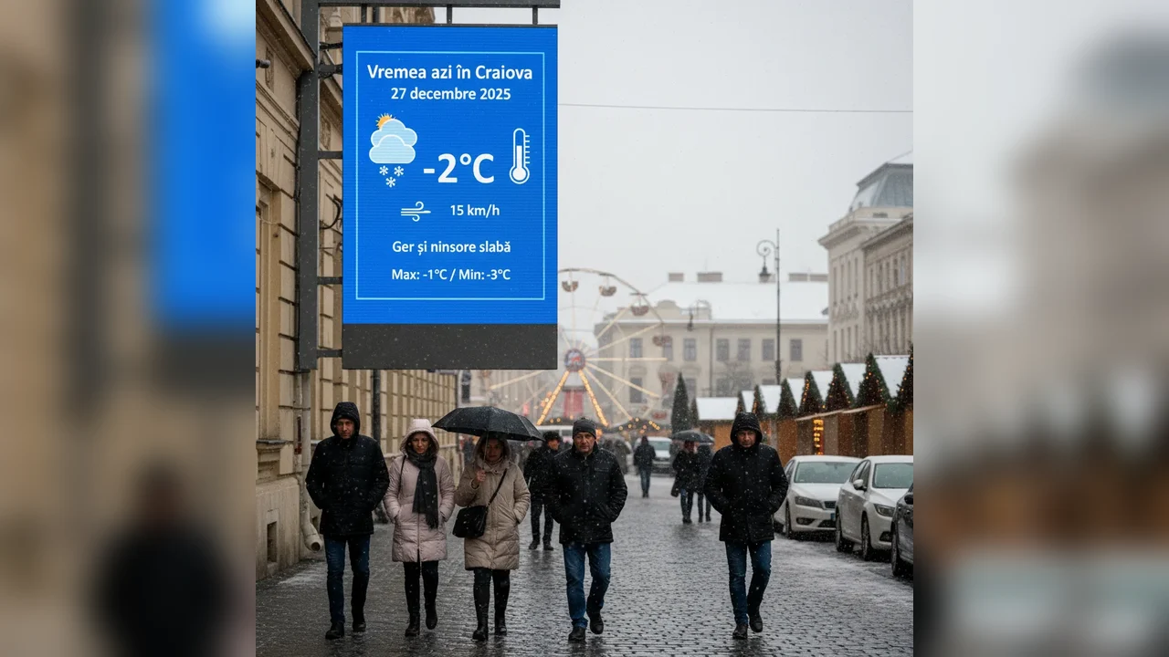 Vremea azi în Craiova – 27 decembrie 2025